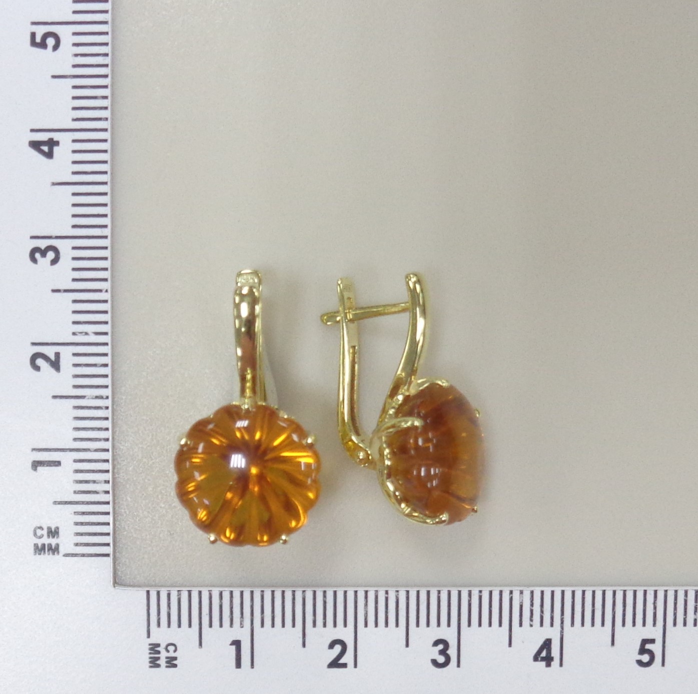 Серебряные серьги с цитринами